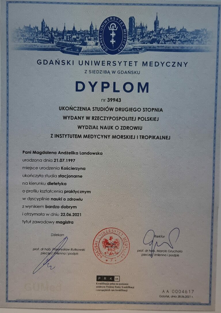 Dyplom studia magisterskie